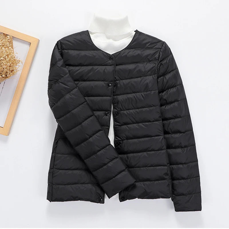 Ultra Thin Down Jacket Women Pink Womens Lightweight Down Jackets Ultra Light White Coat Warm Short Jackets Women
