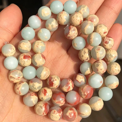 Natural Stone Beads Frost Dark Blue Cracked Dream Fire Dragon Veins Agates Beads For Jewelry Making DIY Bracelet 15‘’ 6/8/10mm