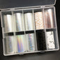 1 Box New Metal Nail Foils for Matt Transfer Paper Neon Stickers Champagne Nails Wraps Silver DIY Chameleon Nail Art Decorations