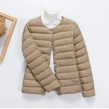 Ultra Thin Down Jacket Women Pink Womens Lightweight Down Jackets Ultra Light White Coat Warm Short Jackets Women