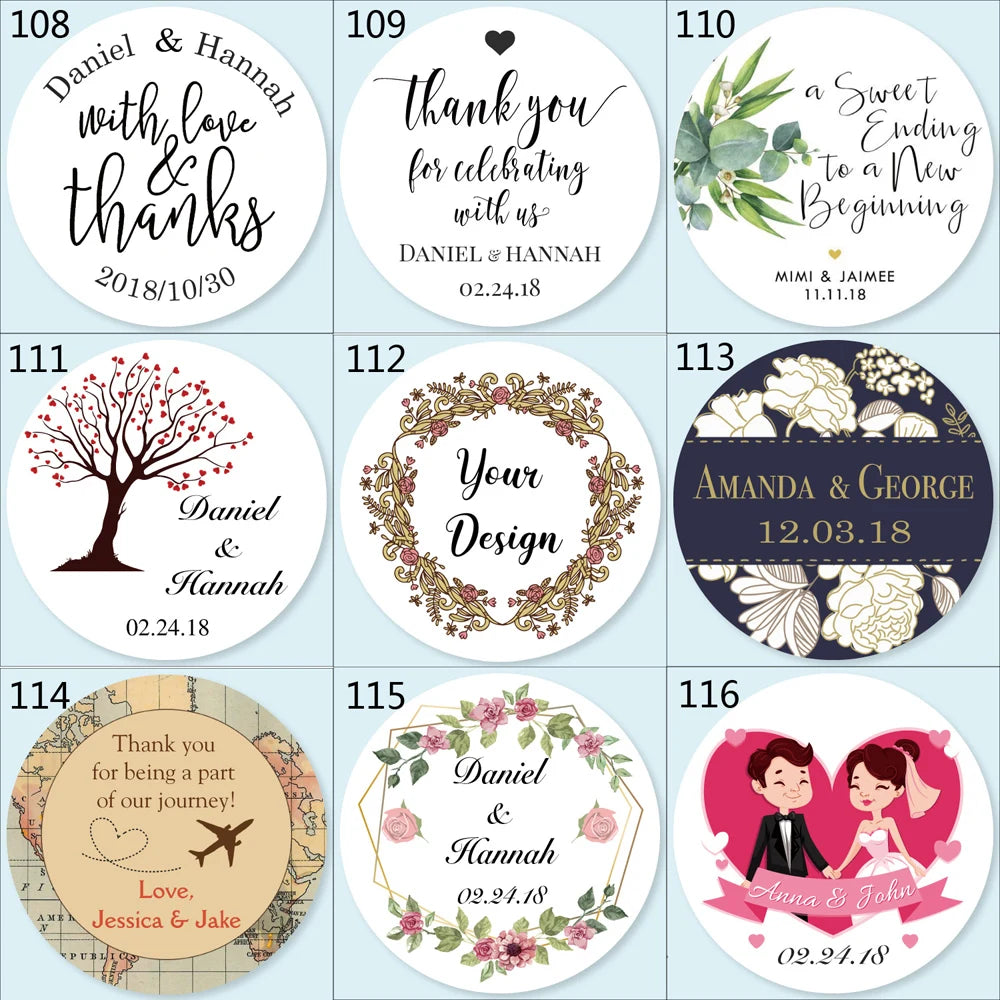 100pcs Custom LOGO Stickers White Label/Wedding Packaging sticker design Kraft baking your own name,THANK YOU labels