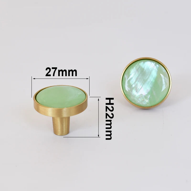 Natural Shell Gold Brass Wall Hooks Shoe Cabinet Knobs Closet Furniture Handle Wardrobe Drawer Pull Vintage Kitchen Accessories