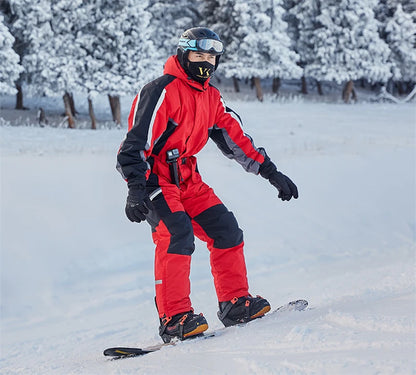 -30 Degrees Men Snow Jumpsuit Winter Man Skiing Overalls Fleece Women Snowboarding Clothes Warm Waterproof Male Snowsuits