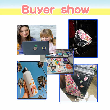 50pcs Small Fresh Stamp Art Stickers Aesthetic Phone Bike Wall Scrapbook Motorcycle Waterproof Cartoon Sticker For Toys Gifts