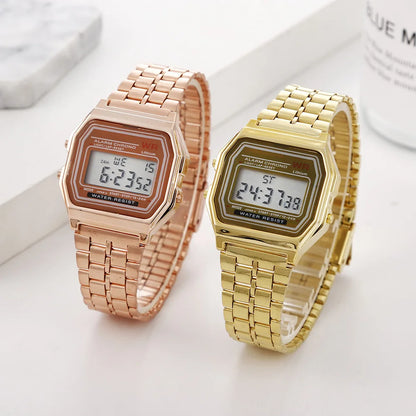 Women Men Unisex Watch Gold Silver Black Vintage LED Digital Sports Military Wristwatches Electronic Digital Present Gift Male