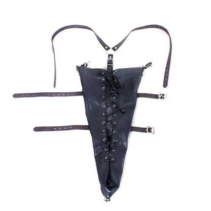 SM Sexy Restraint Arm Binder Behind Back Straight Jacket Leather Armbinder Slave Lockable Bondage Shoulder Straps Club Role play