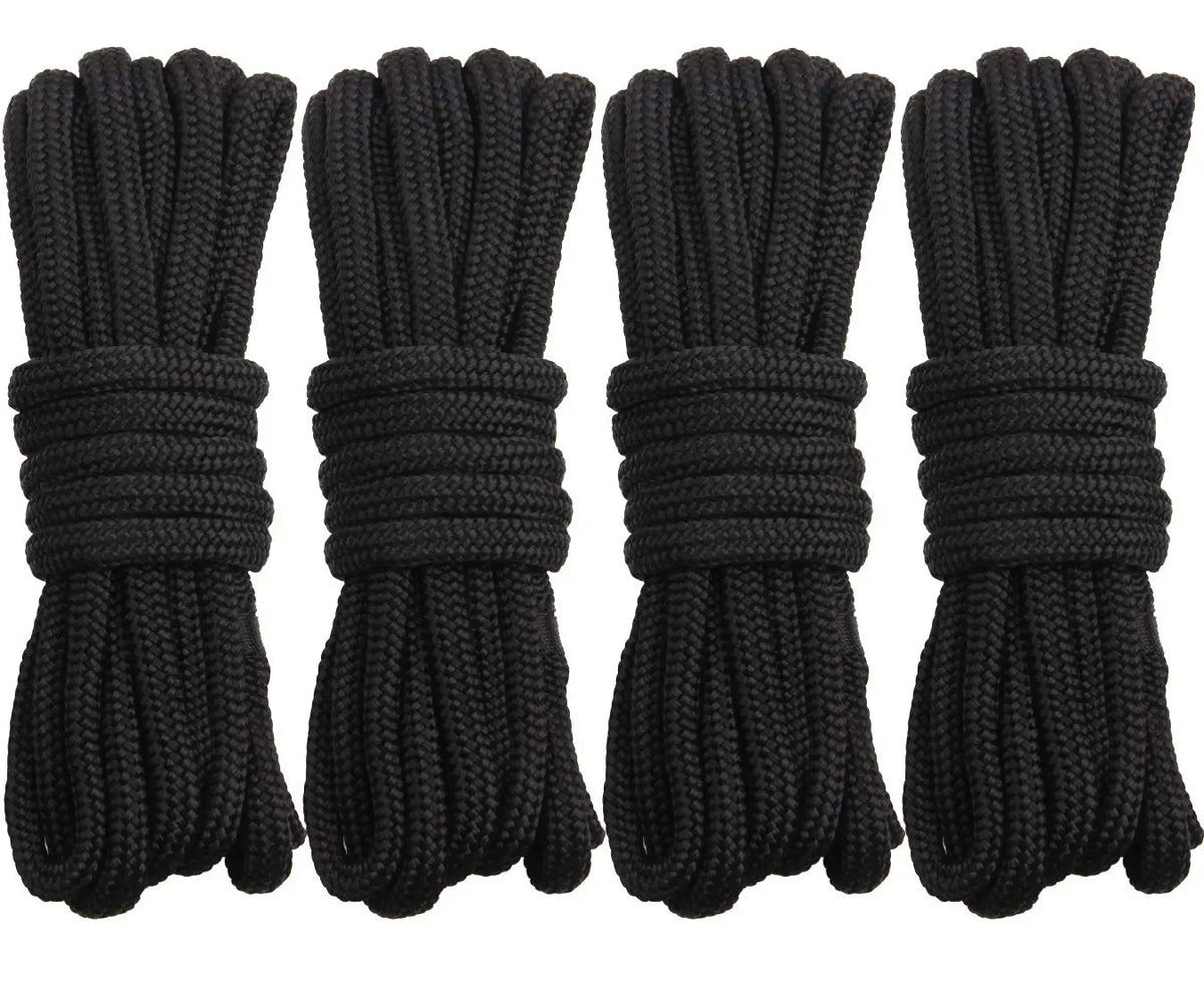 1PC/3PCS Black Double Braid Nylon Dockline Dock Line Mooring boat Rope Anchoring Docking Rope length 16.5feet 25feet 50feet