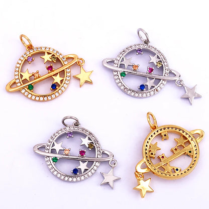 Sun Moon Star Space Celestial Compass Charm Pendant in Gold Colour , Jewelry Necklace Bracelet Making Supplies L93