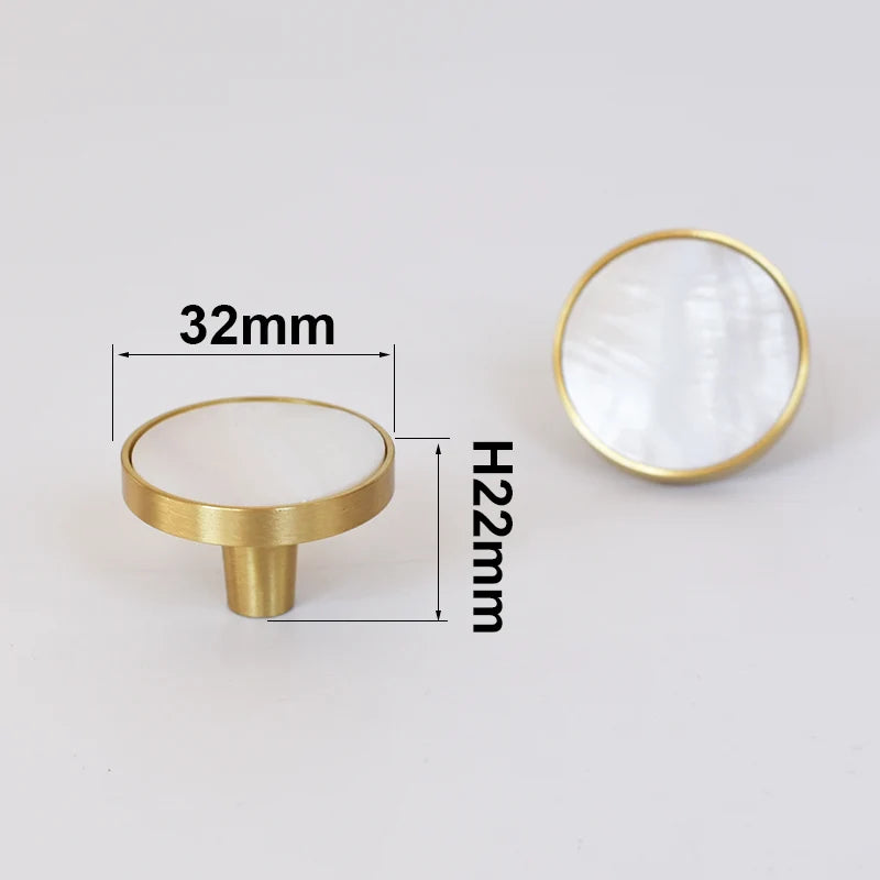 Natural Shell Gold Brass Wall Hooks Shoe Cabinet Knobs Closet Furniture Handle Wardrobe Drawer Pull Vintage Kitchen Accessories