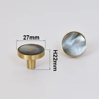 Natural Shell Gold Brass Wall Hooks Shoe Cabinet Knobs Closet Furniture Handle Wardrobe Drawer Pull Vintage Kitchen Accessories