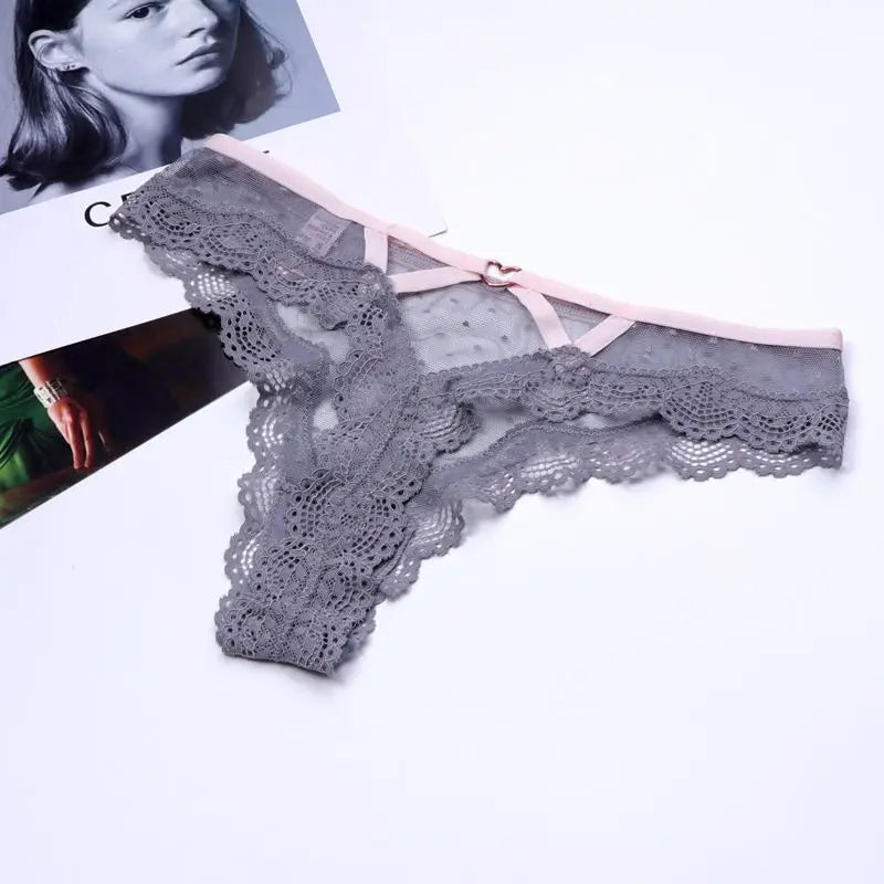 2026 Sexy Lace Panties Women Heart Low-Waist Underpant Hollow Out Thong Female Seamless Underwear  Interest Lingerie