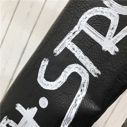 2024 New Autumn Women Winter Faux Soft Leather Jackets Coats Lady Black PU Rivet Zipper Epaulet 3D print Motorcycle Streetwear