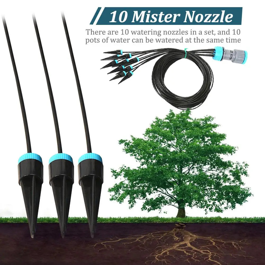 10Pcs Drip Irrigation Kit Plant Watering System Adjustable Micro Irrigation Water-Saving System For Garden Greenhouse Pot Plants