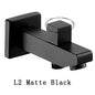 BECOLA Wall Mounted Faucet Spout Square and Round Brass Chrome/Black Spouts Waterfall Shower Faucet Accessories