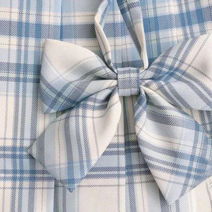ZOKI Plaid Women Pleated Skirt Bow Knot Summer High Waist Preppy Girls Dance Mini Skirt Cute A Line Harajuku Sexy Japan Faldas