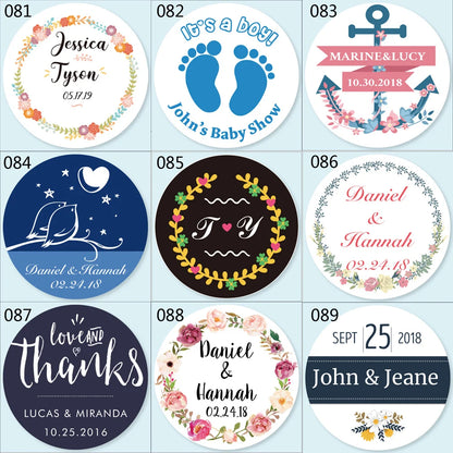 100pcs Custom LOGO Stickers White Label/Wedding Packaging sticker design Kraft baking your own name,THANK YOU labels