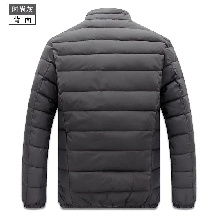 Quality Stand Collar Winter Duck Down Coats Men Warm Light Down Jackets Male Father's Down Coat Fashion Puffer Jackest  JK-826