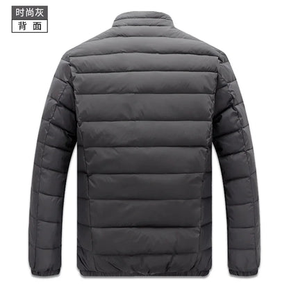 Quality Stand Collar Winter Duck Down Coats Men Warm Light Down Jackets Male Father's Down Coat Fashion Puffer Jackest  JK-826