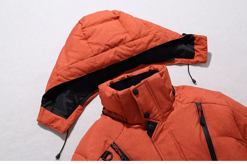 Casual Winter Warm Snow Jackets Men's Clothing White Duck Down Jacket Parkas Man Thicken Coats Male -20 Degree Windbreaker Park