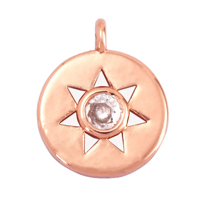 Sun Moon Star Space Celestial Compass Charm Pendant in Gold Colour , Jewelry Necklace Bracelet Making Supplies L93