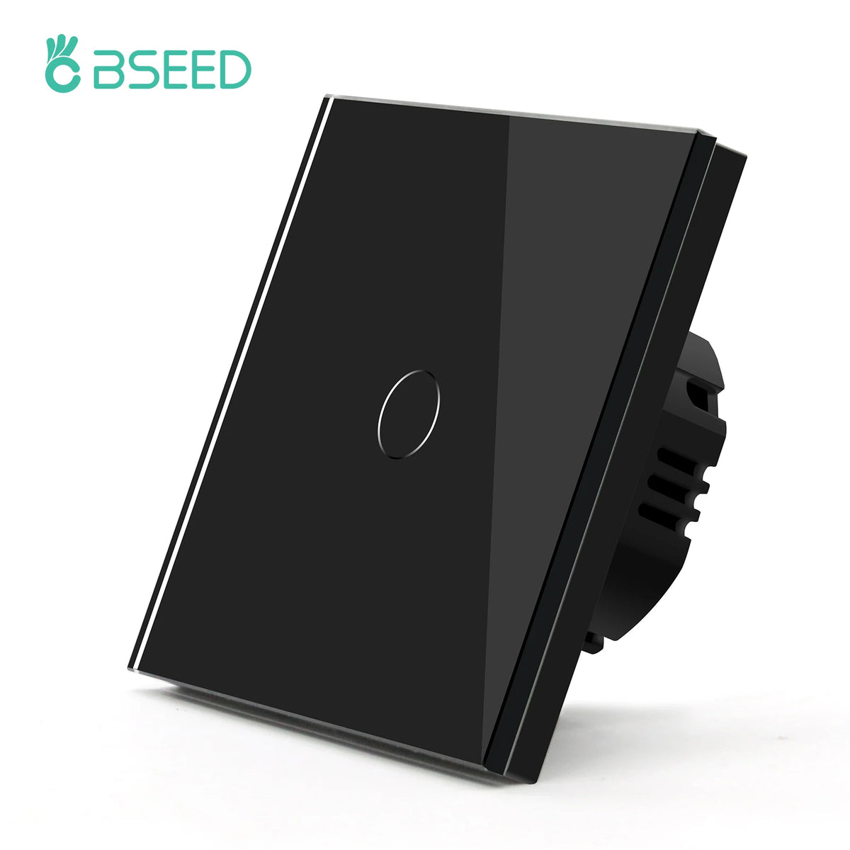 BSEED Touch Light Switch With EU USB Wall Sockets Black Wall Led Switches 1/2/3Gang 1Way Crystal Dark Blue Backlight Wall Switch