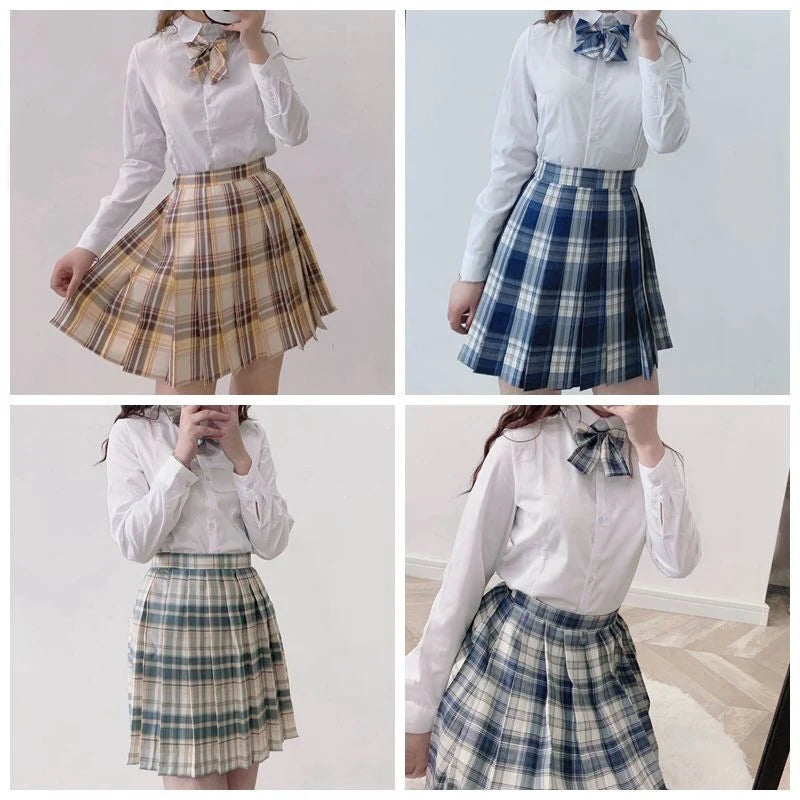 ZOKI Plaid Women Pleated Skirt Bow Knot Summer High Waist Preppy Girls Dance Mini Skirt Cute A Line Harajuku Sexy Japan Faldas