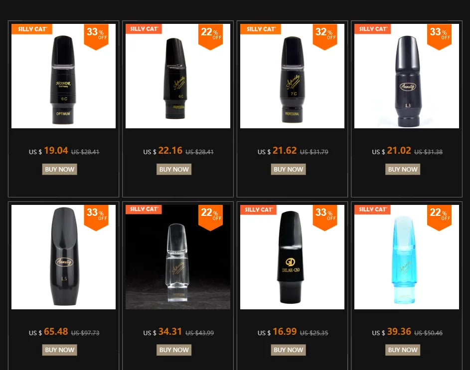 Germany Style Handcraft Sax Mouthpiece Bakelite Saxophone Mouthpiece for Alto Tenor Soprano Saxohpone Jazz Pop Classical Style