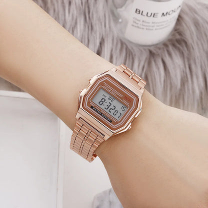 Women Men Unisex Watch Gold Silver Black Vintage LED Digital Sports Military Wristwatches Electronic Digital Present Gift Male