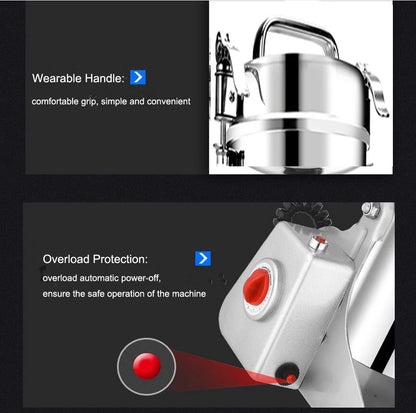 Parts Free Big Capacity 800G 3000W Herb Grinder Coffee Machine Grain Spices Mill Medicine Wheat Mixer Dry Food Grinder