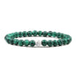 Hot Sale 2pcs/Set Couples Beaded Bracelets Tiger Eye Black Lava Natural Stone Beaded Bracelets Malachite Energy Elastic Jewelry