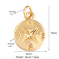 Sun Moon Star Space Celestial Compass Charm Pendant in Gold Colour , Jewelry Necklace Bracelet Making Supplies L93