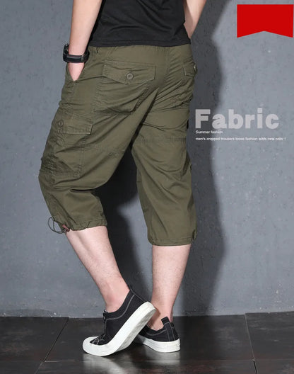 MRMT 2026 Brand Mens Capri Pants with Multiple Pockets Cargo Pants Casual Middle-aged Men Shorts Pant for Male Man Cropped Pants