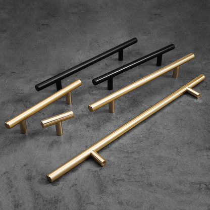 NAIERDI Brushed Gold Straight Door Handle Cabinet Handles Stainless Steel Black Kitchen Cabinet Knobs Furniture Hardware