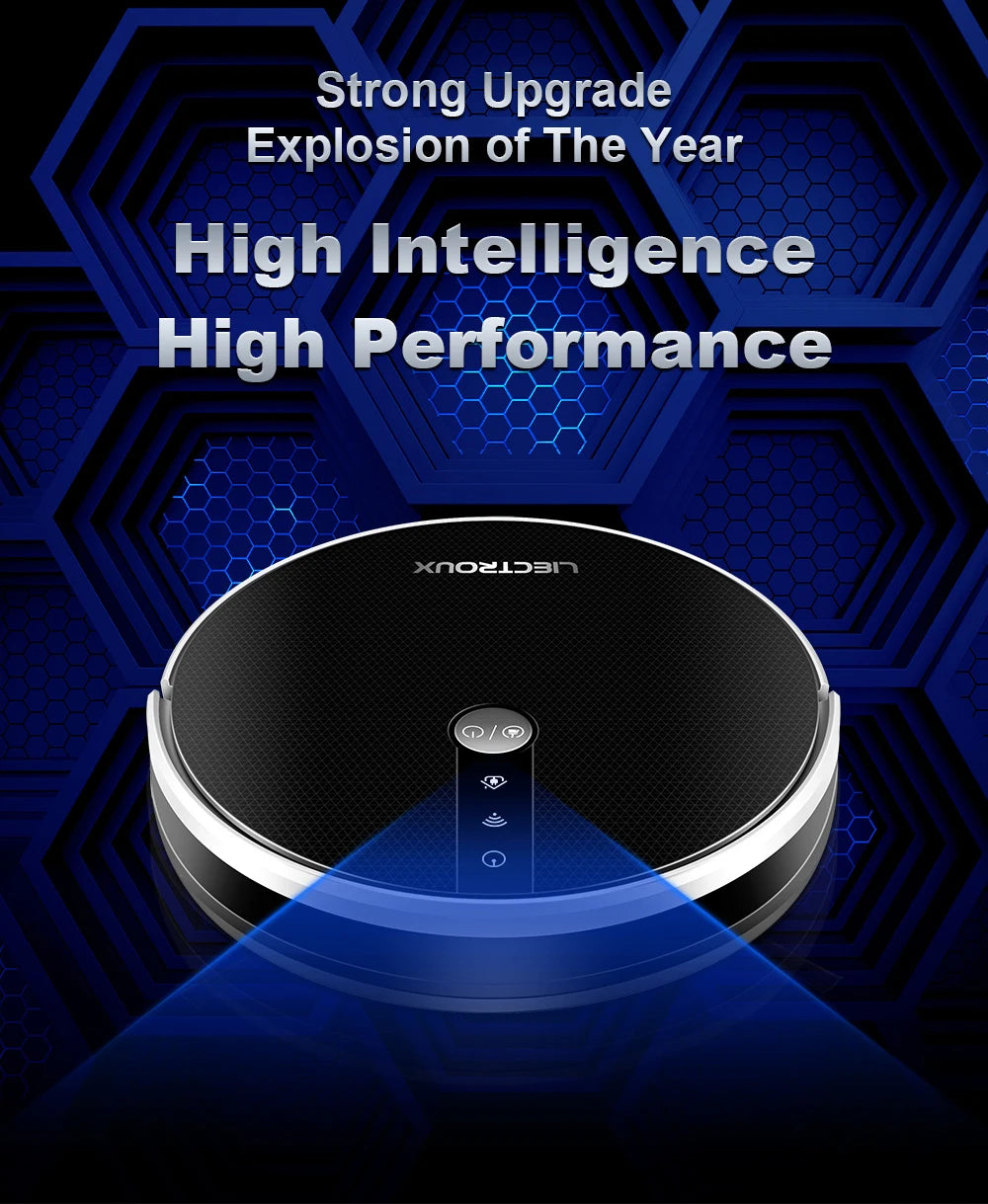 LIECTROUX/LILIN C30B Robot Vacuum Cleaner 6000Pa Suction, Map navigation with Memory,Wifi APP,Electric Water Tank,Wet Mop