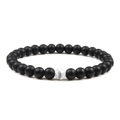 Hot Sale 2pcs/Set Couples Beaded Bracelets Tiger Eye Black Lava Natural Stone Beaded Bracelets Malachite Energy Elastic Jewelry