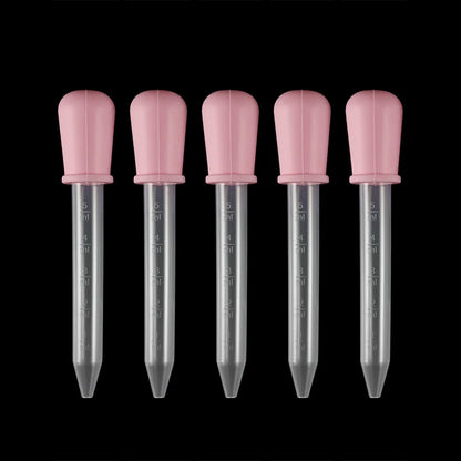2/5pcs 5ml Clear Silicone Dropper Graduated Pipette Liquid Food Dropper for Epoxy Resin Candy Molds Jewelry Making Tools