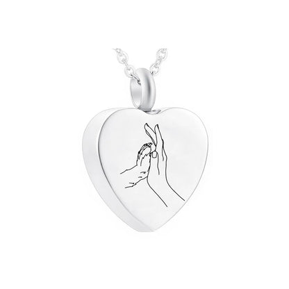 Cremation Jewelry Heart Pendant Necklace Owner and Pet Pattern Souvenir Ashes Urn Jewelry to Commemorate Beloved Pet