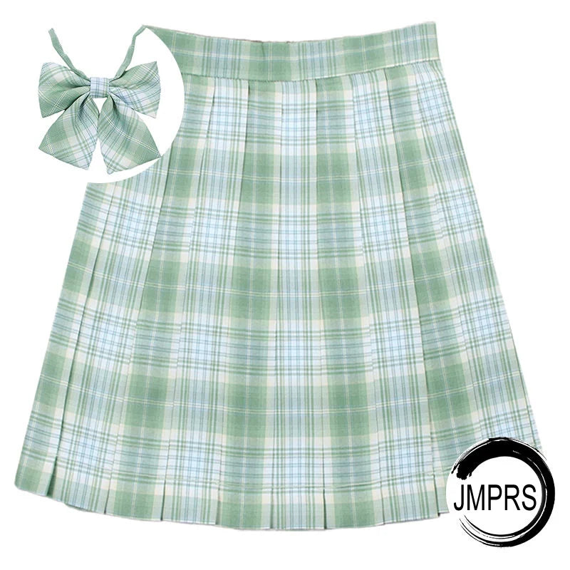 ZOKI Plaid Women Pleated Skirt Bow Knot Summer High Waist Preppy Girls Dance Mini Skirt Cute A Line Harajuku Sexy Japan Faldas