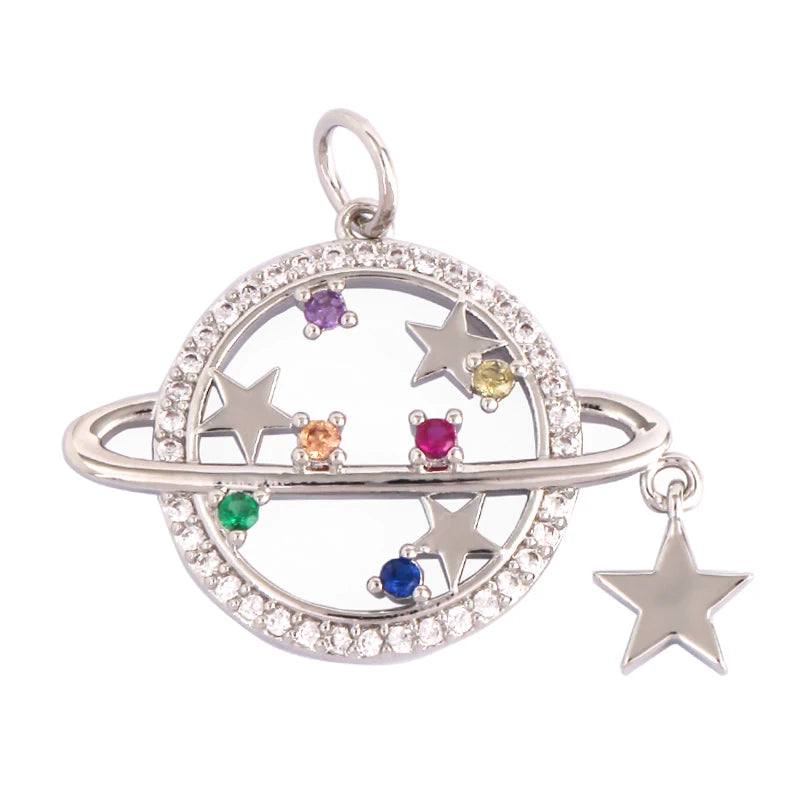 Sun Moon Star Space Celestial Compass Charm Pendant in Gold Colour , Jewelry Necklace Bracelet Making Supplies L93