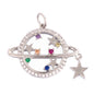 Sun Moon Star Space Celestial Compass Charm Pendant in Gold Colour , Jewelry Necklace Bracelet Making Supplies L93
