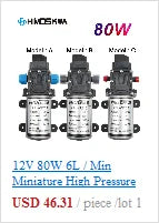 DC 12V 60W Micro Electric Diaphragm Water Pump 5L/min High Pressure Car Washing Spray Water Pump 0.8Mpa 5L/min