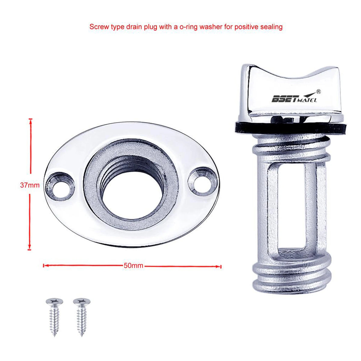 25mm 1' Boat Bung Drain Plug Stainless Steel 316 Marine Drain Plug Drainage Transom Hull Drain Valve Out Kayak Canoe Accessories