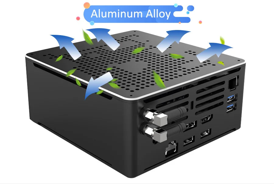Intel Xeon 2176M ECC RAM Win11 Mini Gaming PC 2*DDR4 NVME 2Lans Office Gamer Desktop Mini Computer 2286M Web Mini Server Host