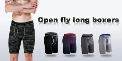 3pcs Long Boxers For Man Underware Lots Mens Underpants Cotton Men's Panties Family Boxershorts Boxer Sexy Male Shorts Calecon