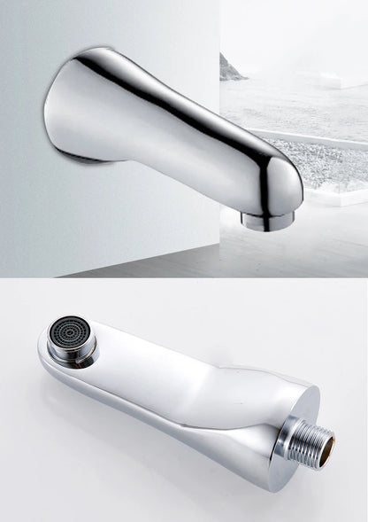 BECOLA Wall Mounted Faucet Spout Square and Round Brass Chrome/Black Spouts Waterfall Shower Faucet Accessories