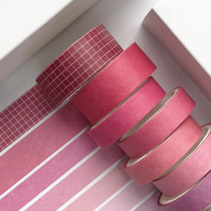 JIANWU 8pcs/set Retro Solid Color Basic Decoration Washi Tape Set DIY Scrapbook Cute Sticker Kawaii Masking Tape School Supplies
