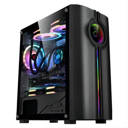 AOTESIER Gaming PC Core I7 CPU With 8G /16G RAM 256G SSD HD4600 ATX/ITX/M-ATX Full View Side Panel Temper Glass Front PC Gamer