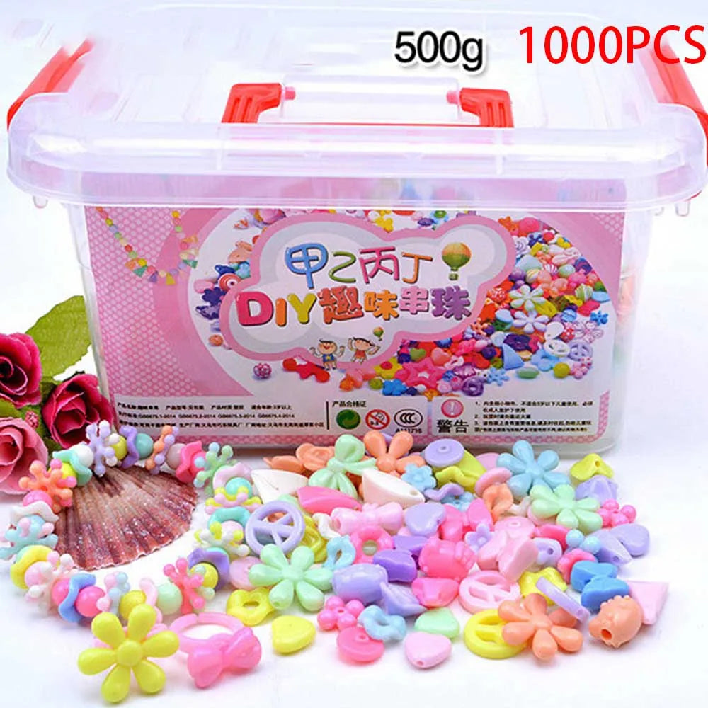 1000Pcs DIY Handmade Beaded Toy with Storage Box Creative Girl Jewelry Bracelet Jewelry Making Toys Children Gift