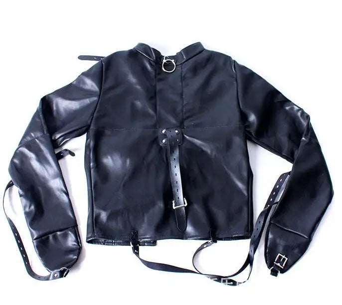 PU Leather Straitjacket BDSM Bondage Harness Female Adult Couple Game Straight Jacket Halloween Costume  Sex Toy for Women