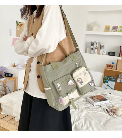Nylon Waterproof Canvas Women Handbags Shoulder Bag Japanese Ladies Messenger Bag Student School Crossbody Bags for Girl Satchel